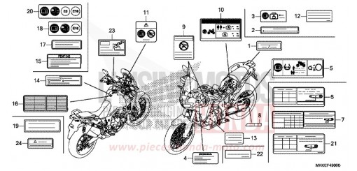 CAUTION LABEL (CRF1000A/AL/D/DL) CRF1000DK de 2019